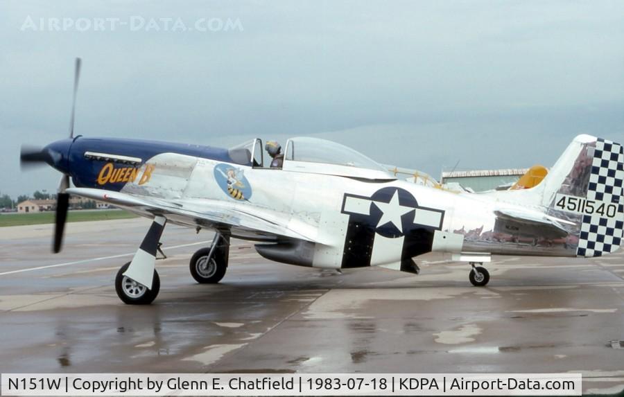 N151W, 1945 North American F-51D Mustang C/N 124-48293, Stopping over during a rain storm