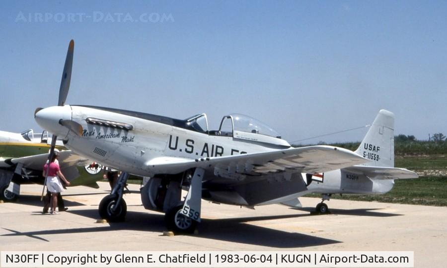 N30FF, 1944 North American F-51D Mustang C/N 45-11559, On display at an airshow as old call sign N30FF