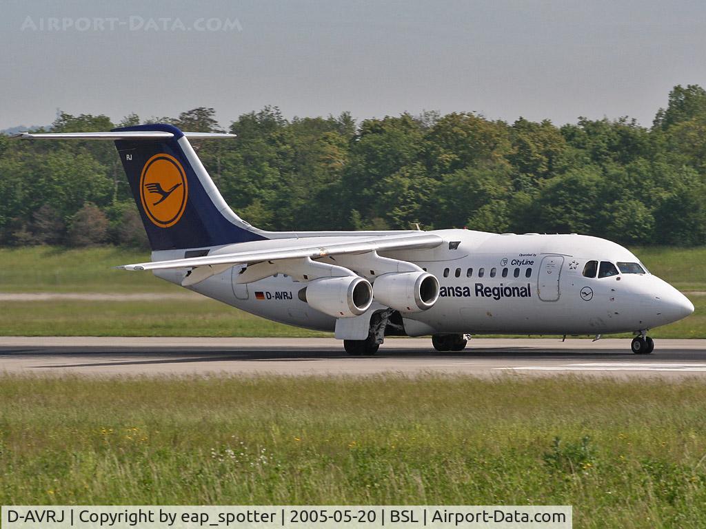 D-AVRJ, 1996 British Aerospace Avro 146-RJ85 C/N E.2277, Departing on runway 16 to FRA