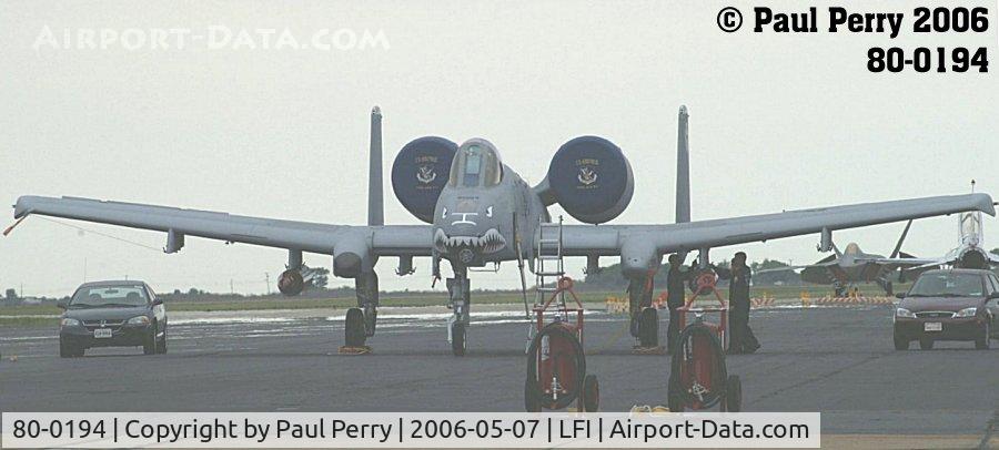 80-0194, 1980 Fairchild Republic A-10C Thunderbolt II C/N A10-0544, The Warthog that was the backup for the day