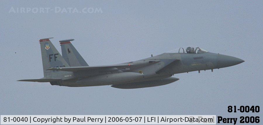 81-0040, 1981 McDonnell Douglas F-15C Eagle C/N 0787/C223, Coming by for the break before landing