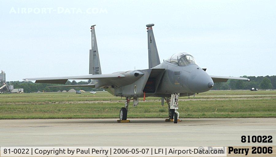 81-0022, 1981 McDonnell Douglas F-15C Eagle C/N 0738/C205, The backup Eagle for the East Coast Demo Team