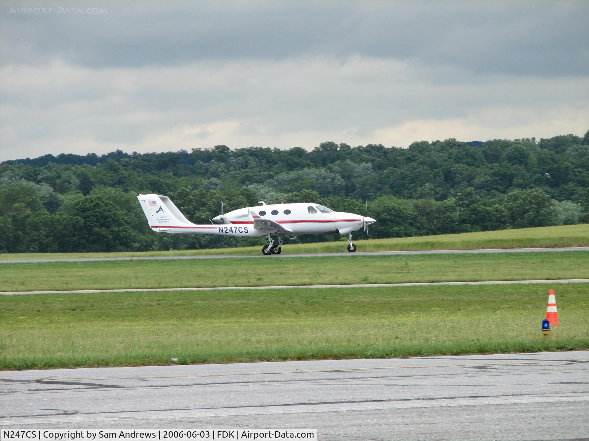 N247CS, 2002 Adam Aircraft A500 C/N 0002, Just arrived at the AOPA Fly-In 2006 from Pittsfield Municipal (PSF) MA