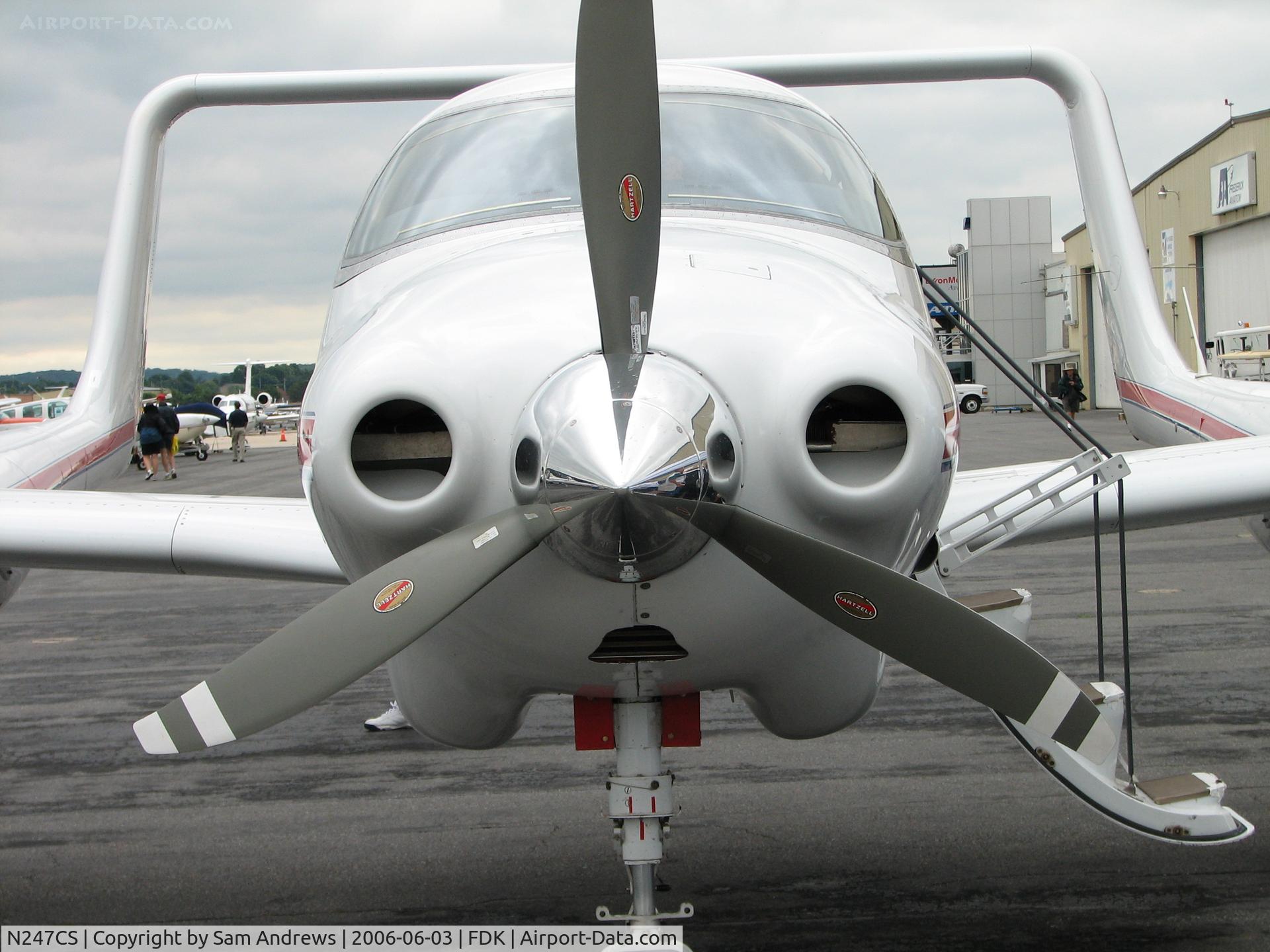 N247CS, 2002 Adam Aircraft A500 C/N 0002, Business end....one of them.  I suppose this aircraft two business ends.