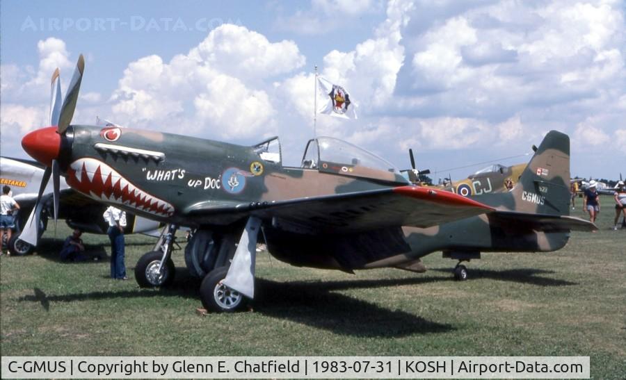C-GMUS, 1968 North American F-51D Mustang Mustang C/N AF6722581, At the EAA Fly In with old call sign CGMUS