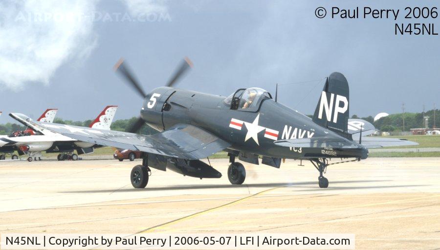 N45NL, 1951 Vought F4U-5NL Corsair C/N 124692, The Collings Foundation Night Corsair headed down the crowdline