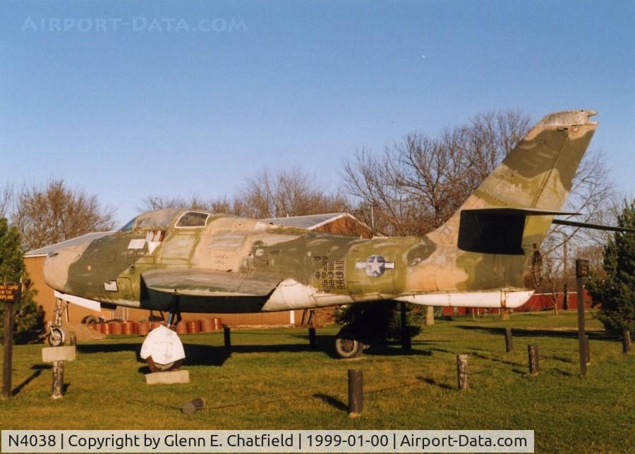 N4038, 1951 Republic F-84F Thunderstreak C/N 51-9444, On display at Seminole Valley Park in Cedar Rapids, IA