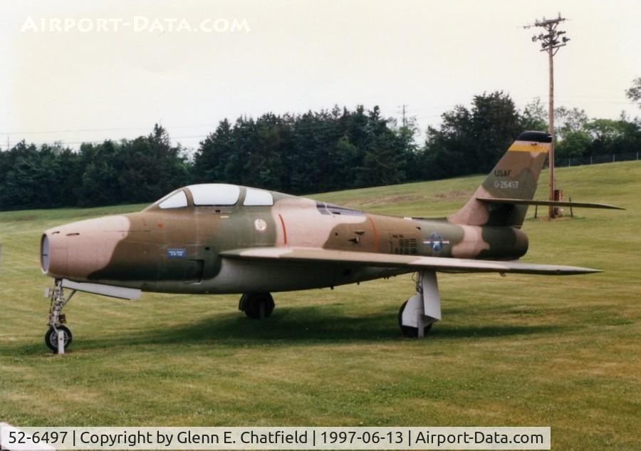 52-6497, 1952 Republic F-84F Thunderstreak C/N Not found (52-6497/N5372), At Camp Dodge, IA, north of Des Moines