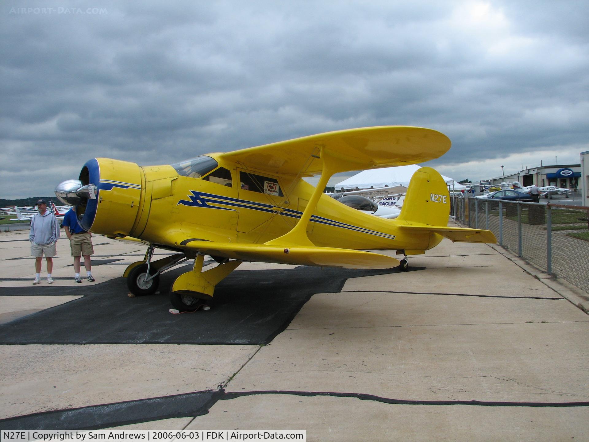 N27E, 1944 Beech D17S Staggerwing C/N 6883, They pushed it into this position.  It was something to see.