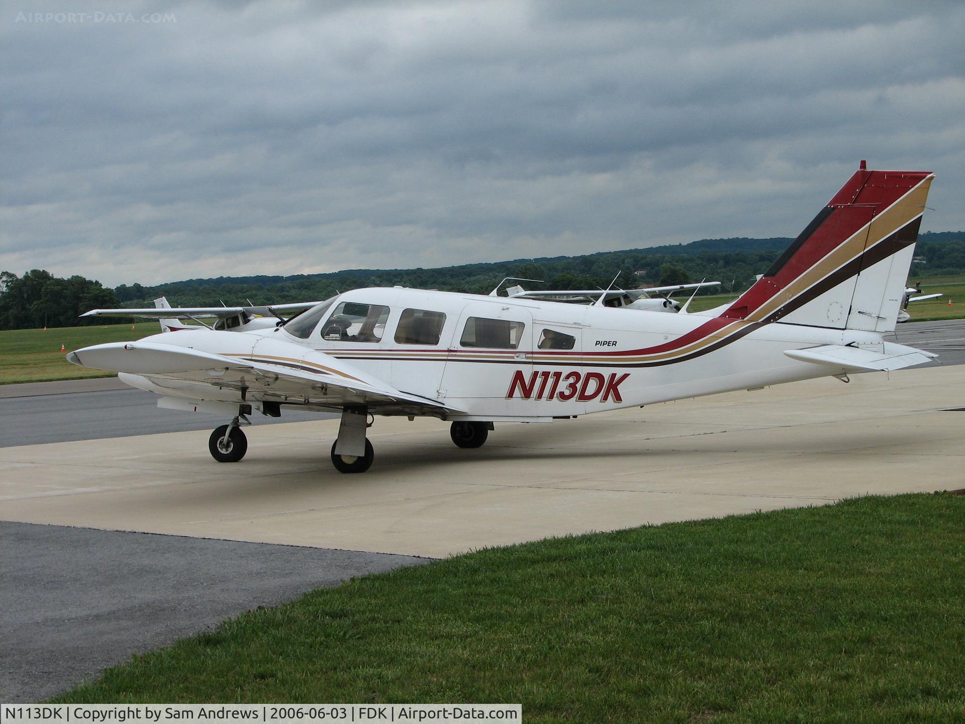 N113DK, 1978 Piper PA-34-200T C/N 34-7870151, This Seneca had a choice parking spot at AOPA Fly-in 2006