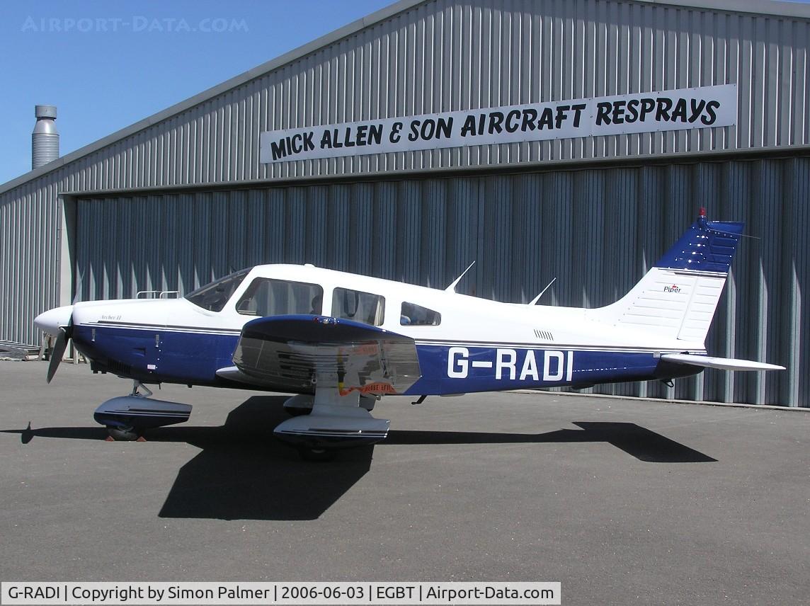 G-RADI, 1985 Piper PA-28-181 Cherokee Archer II C/N 28-8690002, Newly painted PA-28 outside the spray shop