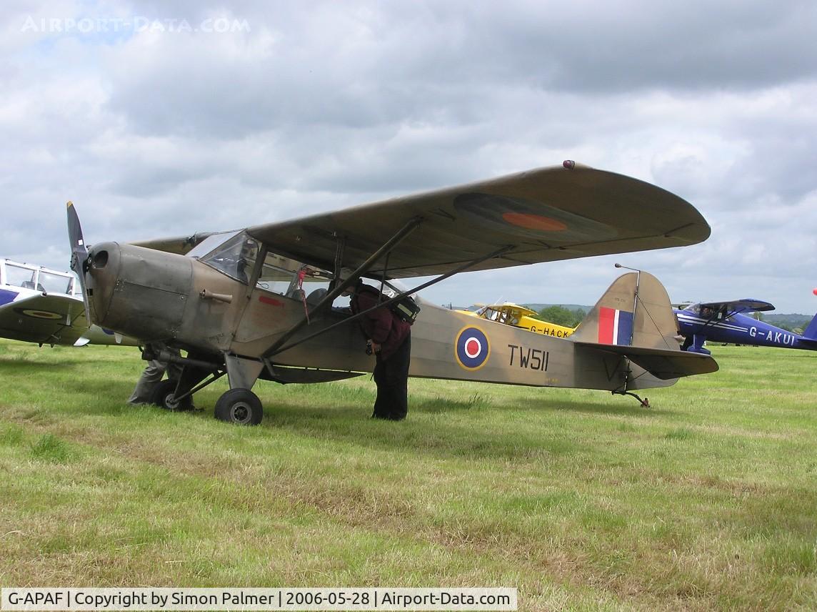 G-APAF, 1957 Auster 5A C/N 3404, Auster in wartime camo as TW511 at Keevil