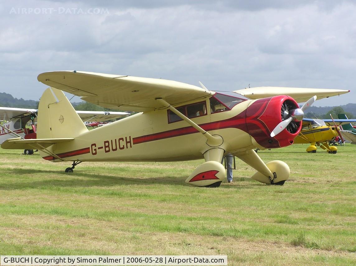 G-BUCH, 1943 Stinson V77 (AT-19) Reliant C/N 77-381, Stinson sitting in the brief sunshine at Keevil