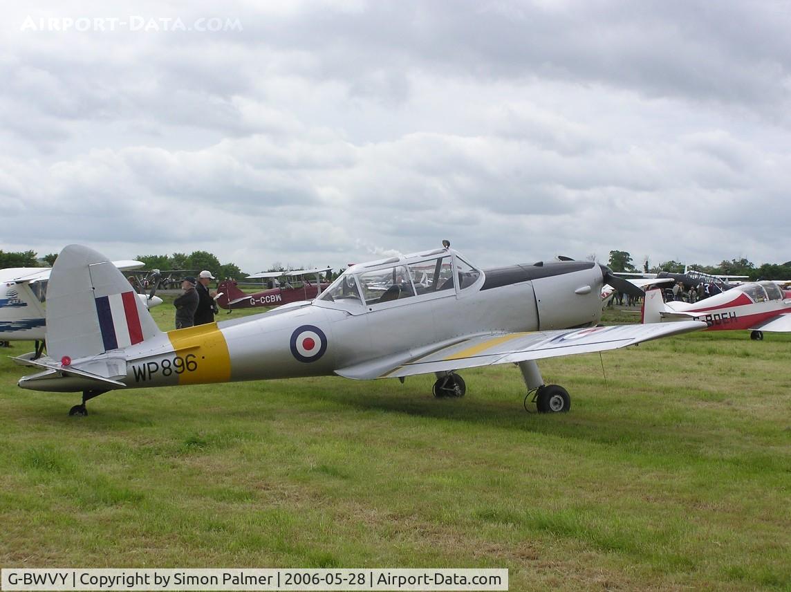 G-BWVY, 1952 De Havilland DHC-1 Chipmunk T.10 C/N C1/0766, Chipmunk (alias WP896) at Keevil in Wiltshire