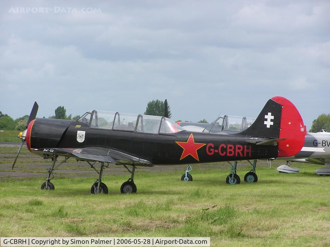 G-CBRH, 1984 Yakovlev Yak-52 C/N 844815, Yak52 on a cloudy day at Keevil