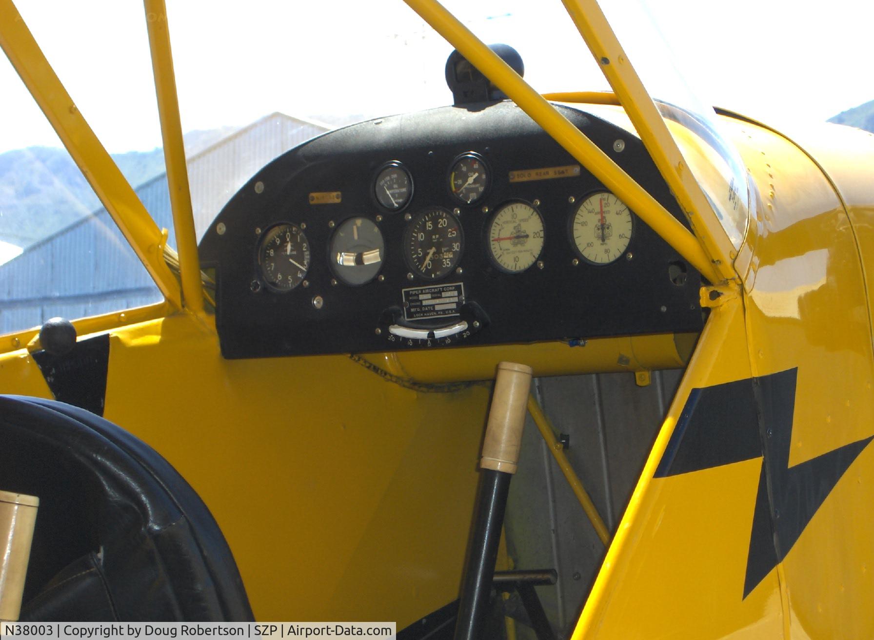 N38003, 1941 Piper J3C-65 Cub Cub C/N 6752, 1941 Piper J3C CUB, Continental A&C65 65 Hp, instrument panel