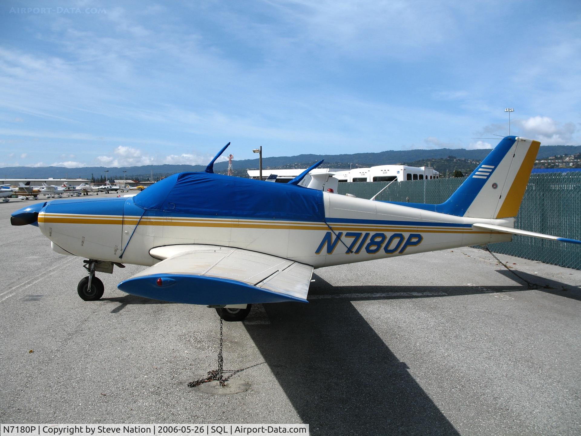 N7180P, 1960 Piper PA-24-250 Comanche C/N 24-2349, 1960 Piper PA-24-250with canopy cover @ San Carlos Municipal, CA