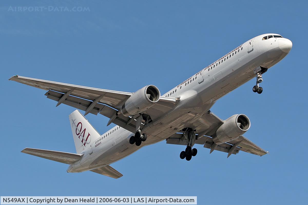 N549AX, 1989 Boeing 757-23A C/N 24528, Omni Air International N549AX on final approach to RWY 25L.