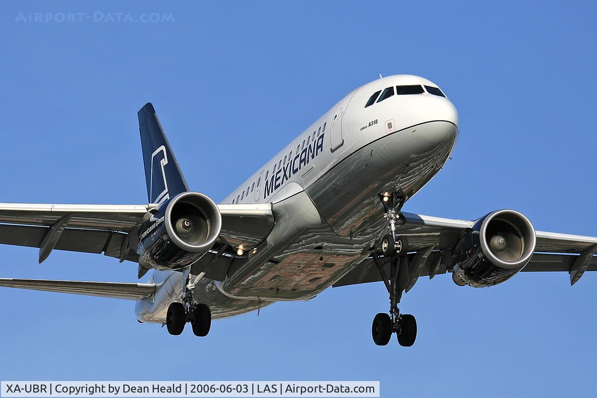 XA-UBR, 2004 Airbus A318-111 C/N 2333, Mexicana Airlines XA-UBR (FLT MXA998) from Licenciado Benito Juarez Int'l (MMMX) on final approach to RWY 25L.