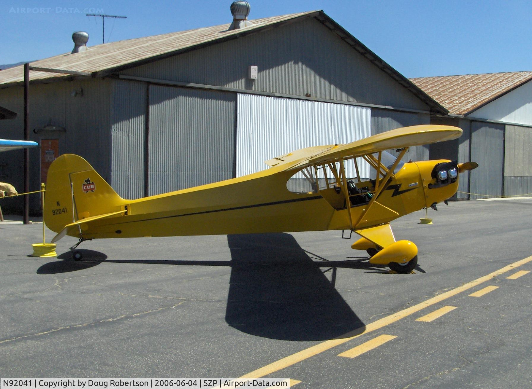 N92041, 1946 Piper J3C-65 Cub C/N 16474, 1946 Piper J3C CUB, Continental A&C65 65 Hp