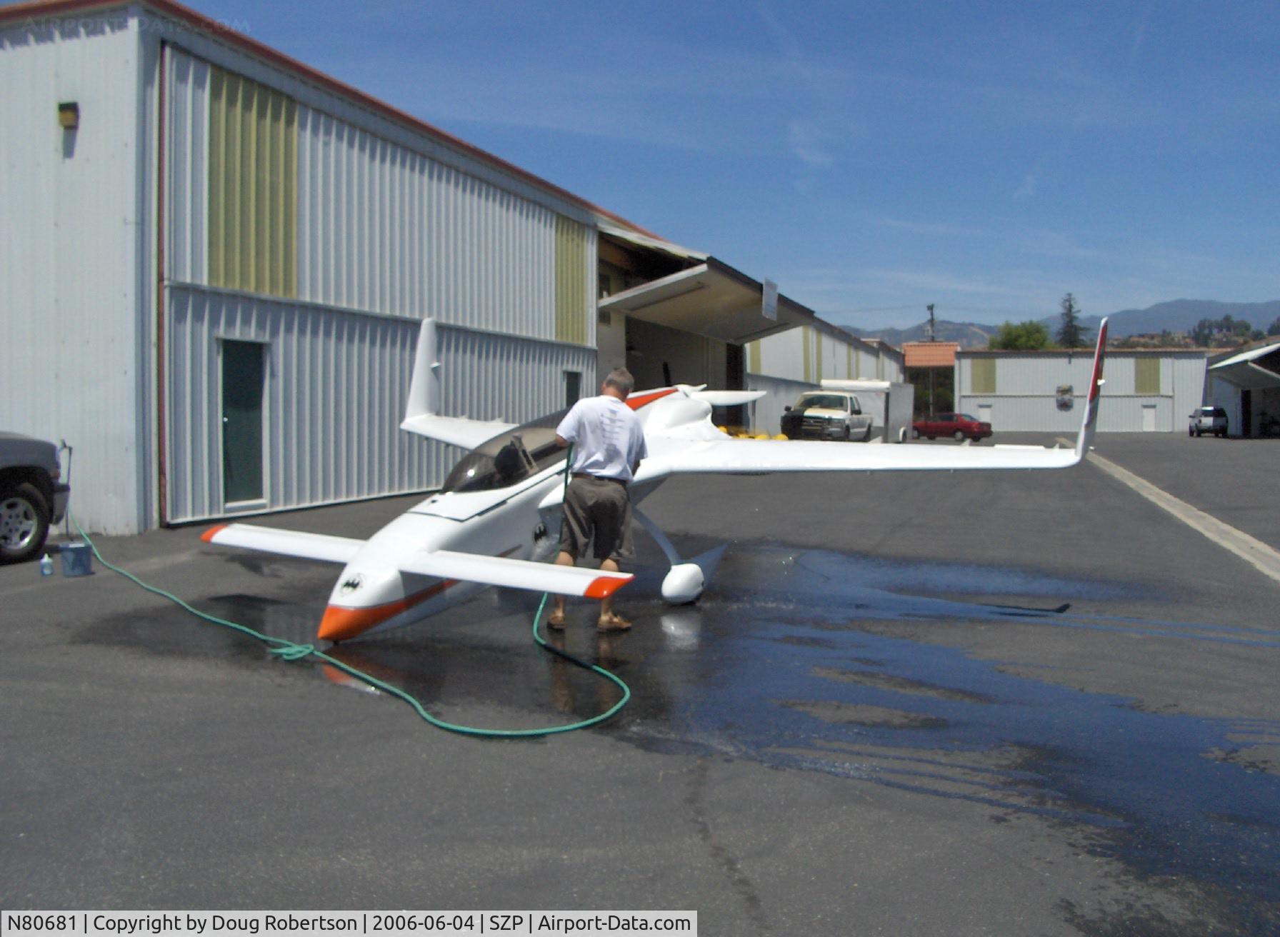 N80681, 1980 Rutan VariEze C/N 1424, 1980 Moore VARI EZE, Continental C-85, wash