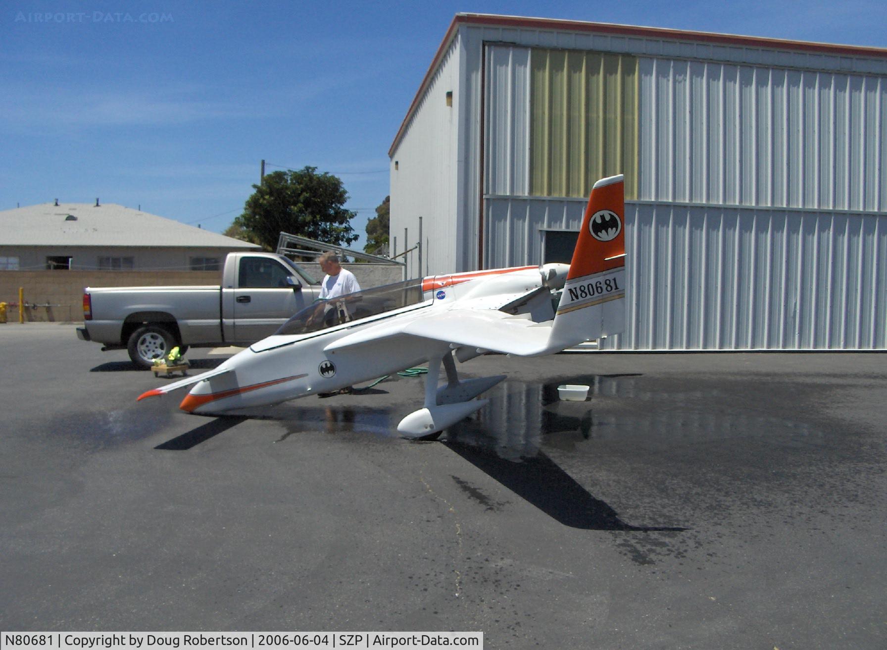N80681, 1980 Rutan VariEze C/N 1424, 1980 Moore VARI EZE, Continental C-85, wash