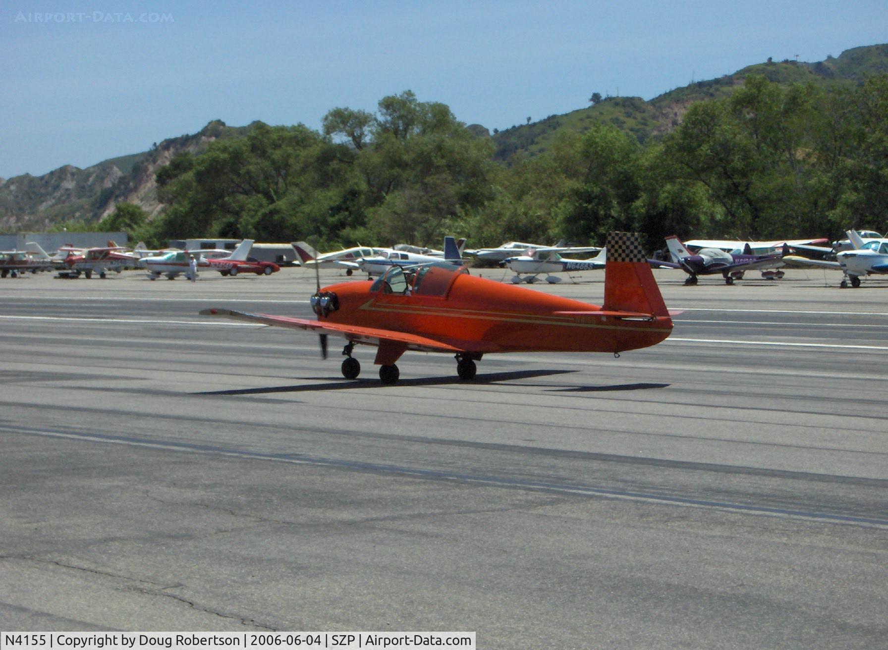N4155, 1955 Mooney M-18C C/N 321, 1955 Mooney M18C MITE, Continental A&AC75 75 Hp upgrade, taxi to runway 22