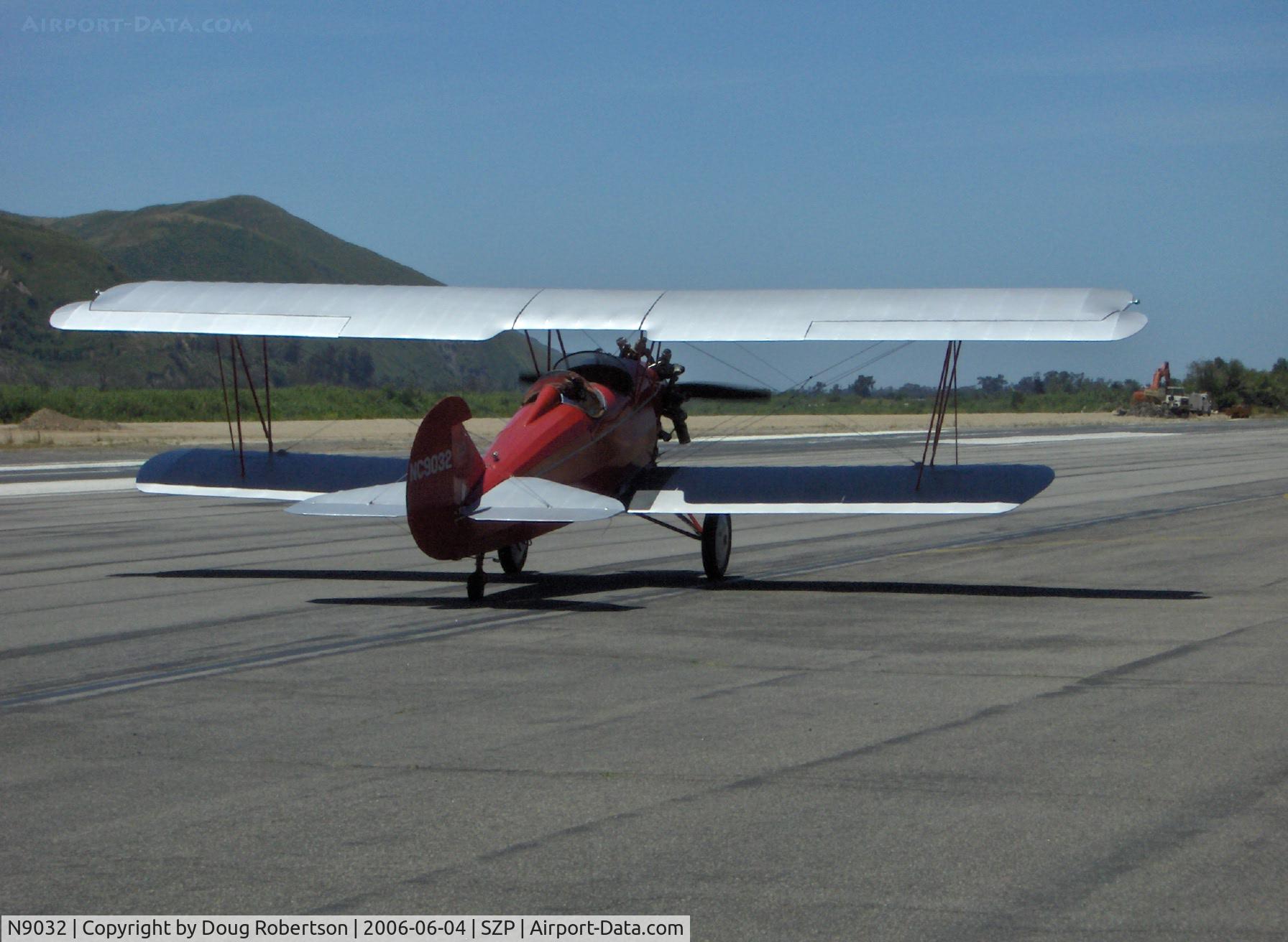 N9032, 1929 Curtiss-Wright Travel Air 4000 C/N 833, 1929 Curtiss-Wright TRAVEL AIR 4000, Continental W670 220 Hp, S turns taxi after landing Runway 22, Note: 'elephant ear' ailerons, balanced rudder