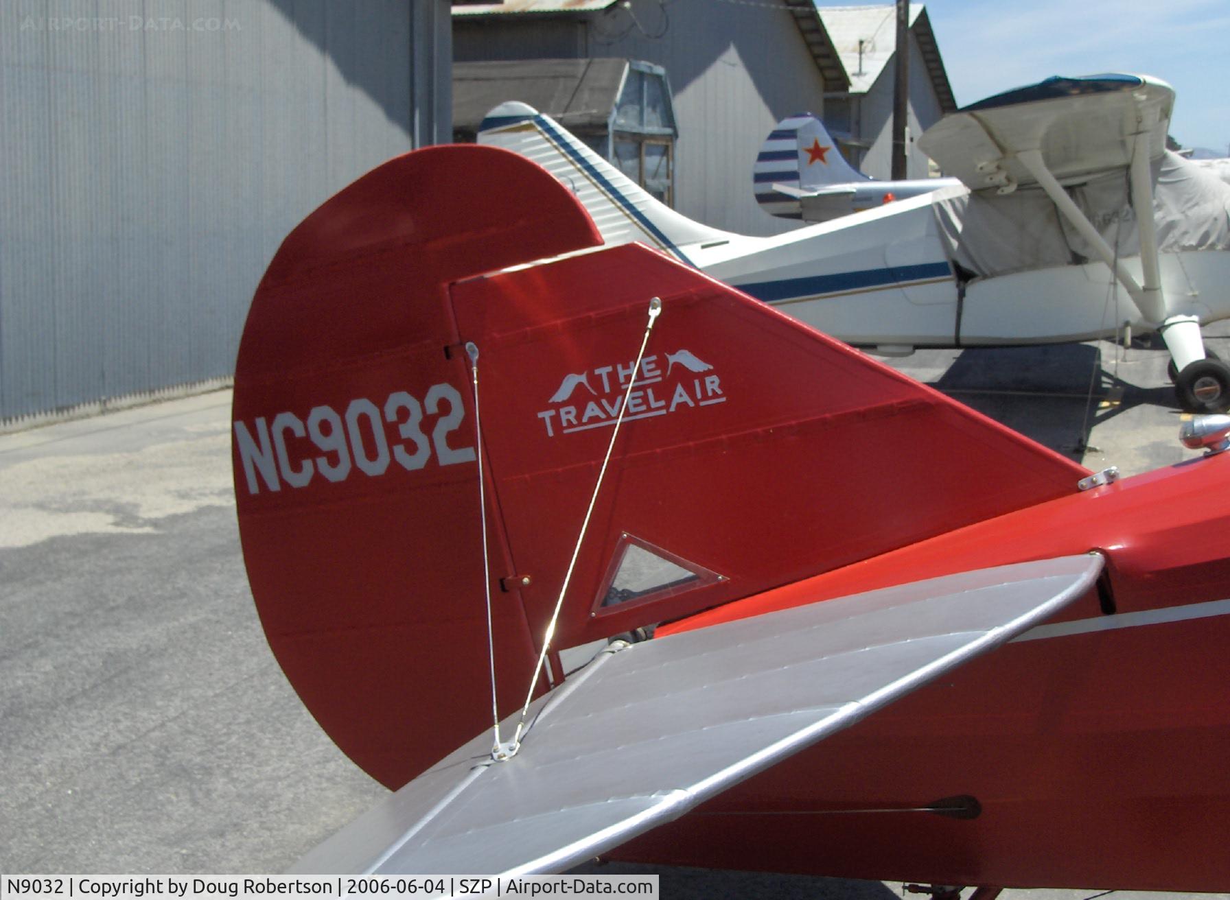 N9032, 1929 Curtiss-Wright Travel Air 4000 C/N 833, 1929 Curtiss-Wright TRAVEL AIR 4000, balanced rudder, Note: clear panel elevator linkage inspection ports