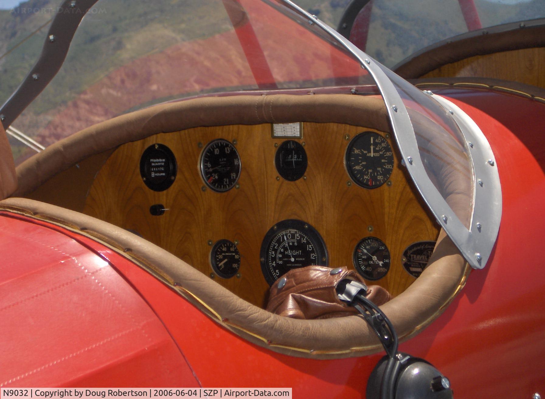 N9032, 1929 Curtiss-Wright Travel Air 4000 C/N 833, 1929 Curtiss-Wright TRAVEL AIR 4000, rear cockpit pilot panel, Note: non-sensitive altimeter marked 'HEIGHT', range to 15,000'