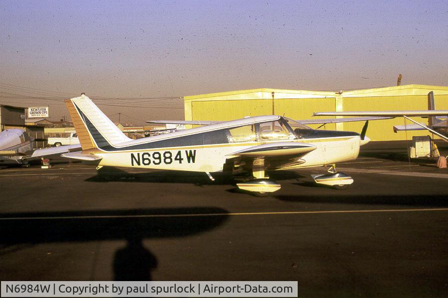 N6984W, 1965 Piper PA-28-140 C/N 28-21182, Sitting at Fullerton Municipal, mid 70s