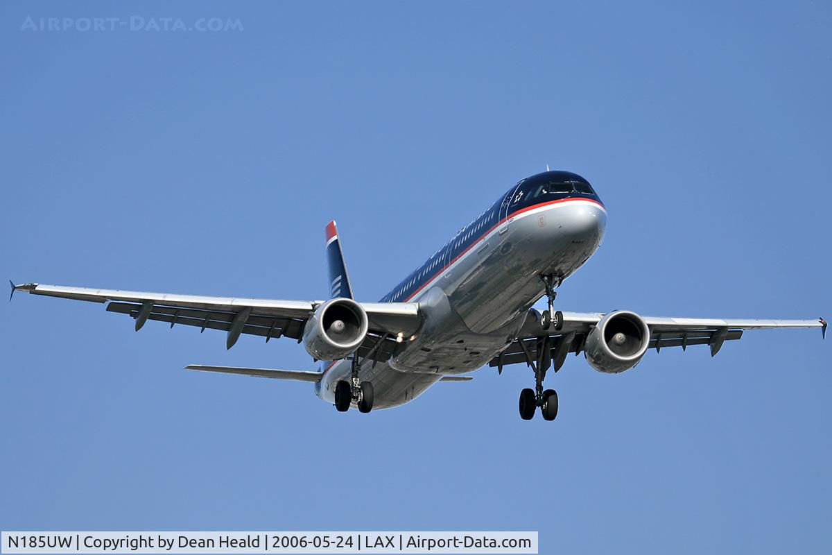 N185UW, 2002 Airbus A321-211 C/N 1666, US Airways N185UW on final approach to RWY 24R.