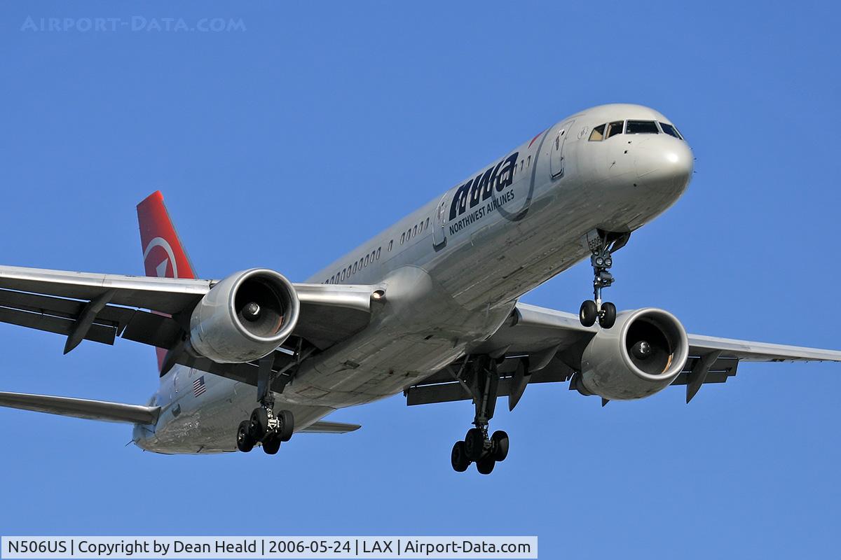 N506US, 1985 Boeing 757-251 C/N 23195, Northwest Airlines N506US on final approach to RWY 24R.