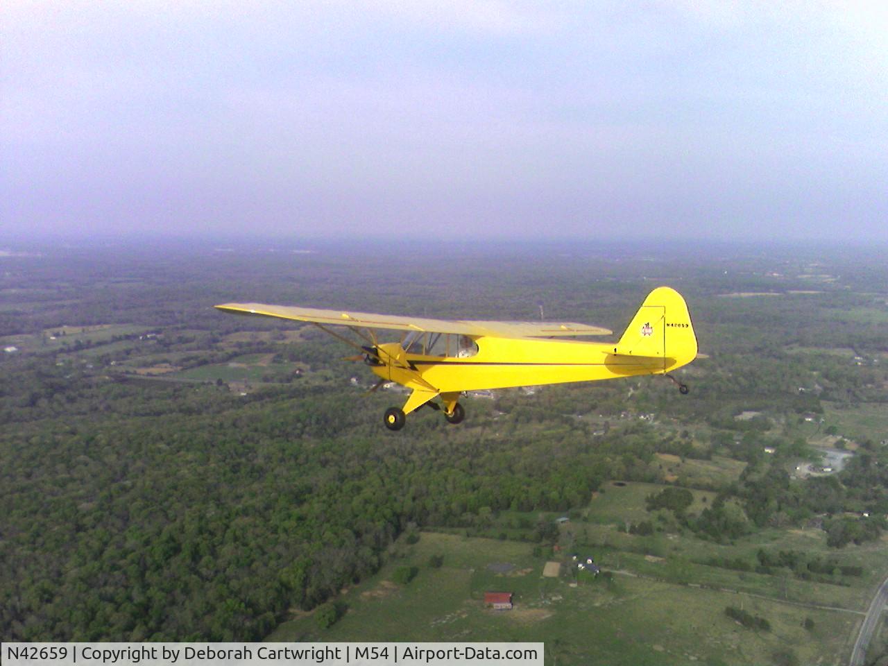 N42659, 1945 Piper J3C-65 Cub C/N 14953, N42659 on its post purchase flight.