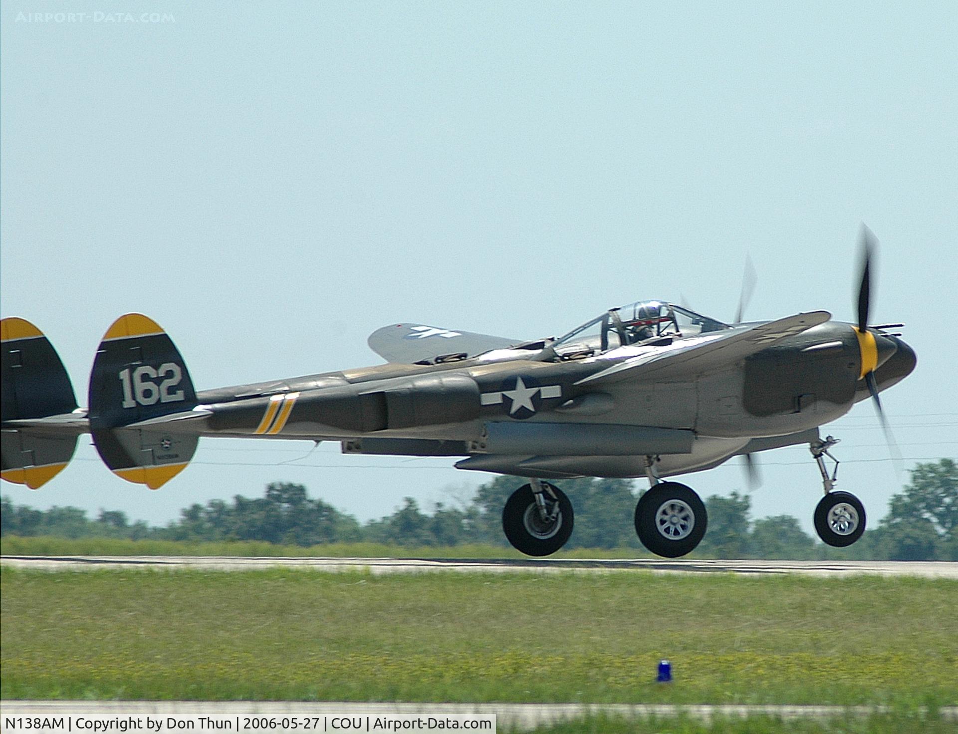 N138AM, 1943 Lockheed P-38J Lightning C/N 44-23314, P-38, 23 Skidoo on take off