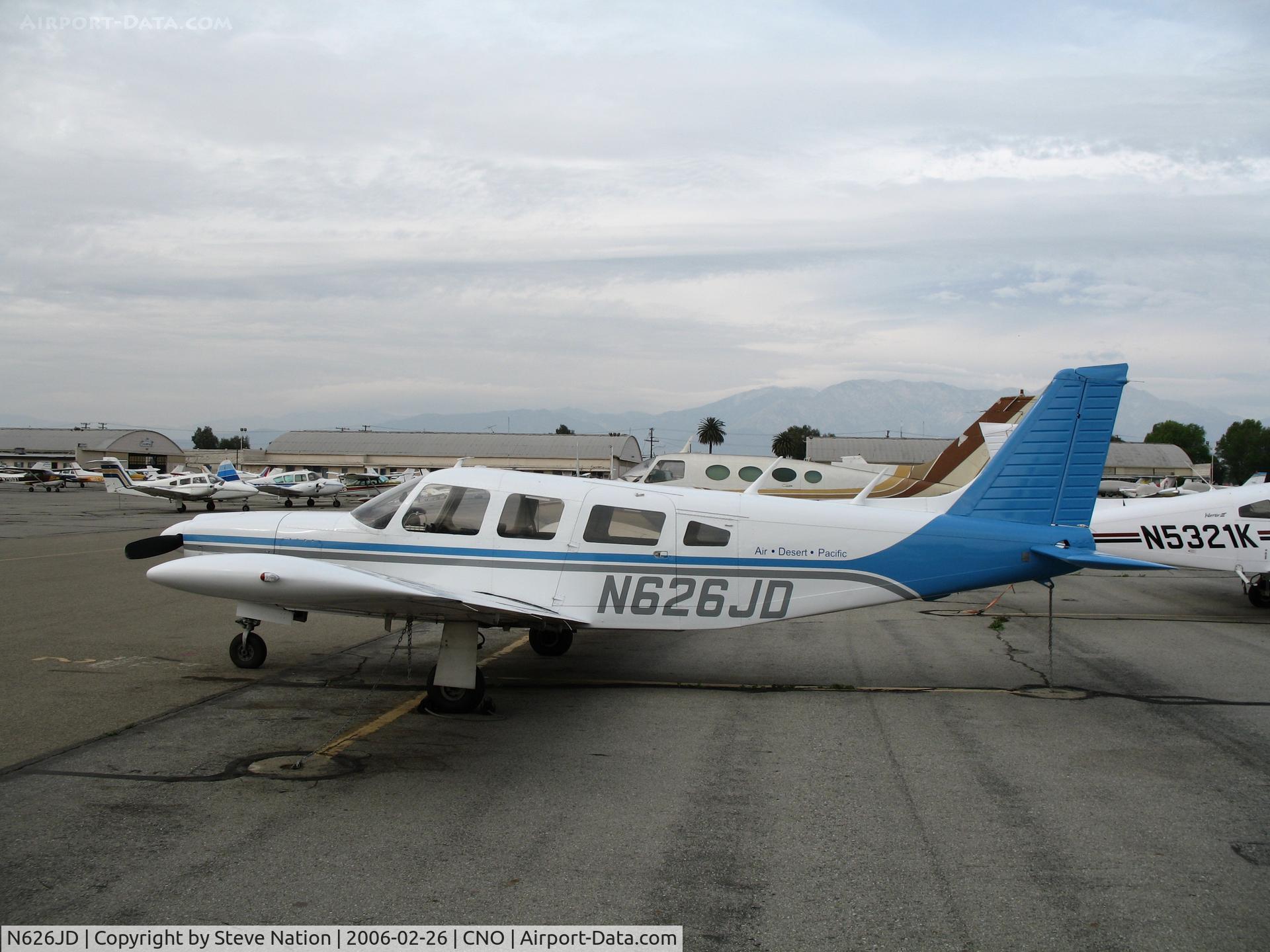 N626JD, 1975 Piper PA-32R-300 Cherokee Lance C/N 32R-7680084, Air Desert Pacific (titles) 1975 Piper PA-32R-300 @ Chino Municipal Airport, CA