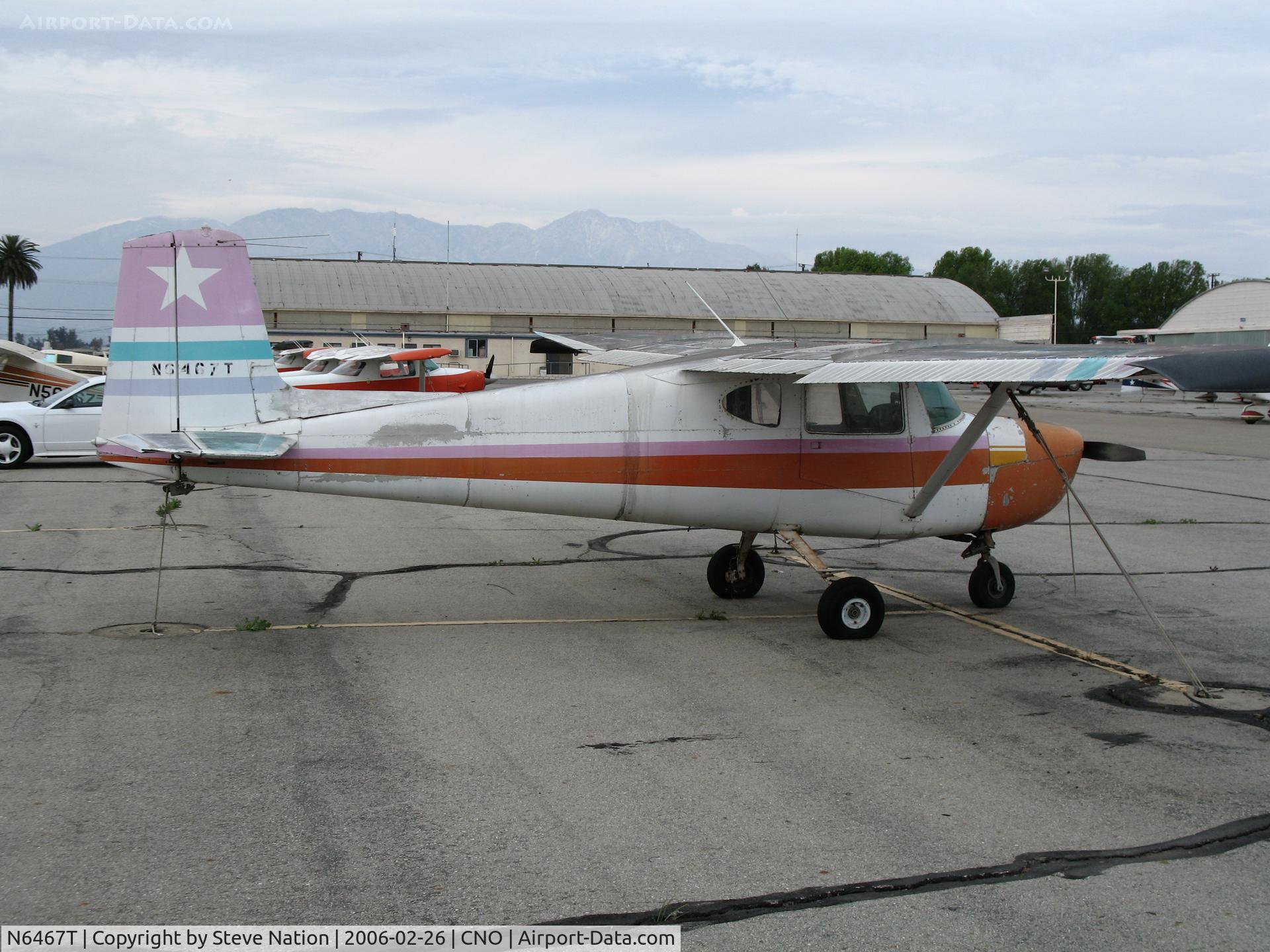 N6467T, 1960 Cessna 150 C/N 17867, Scruffy looking 1960 straight tail Cessna 150 @ Chino Municipal Airport, CA