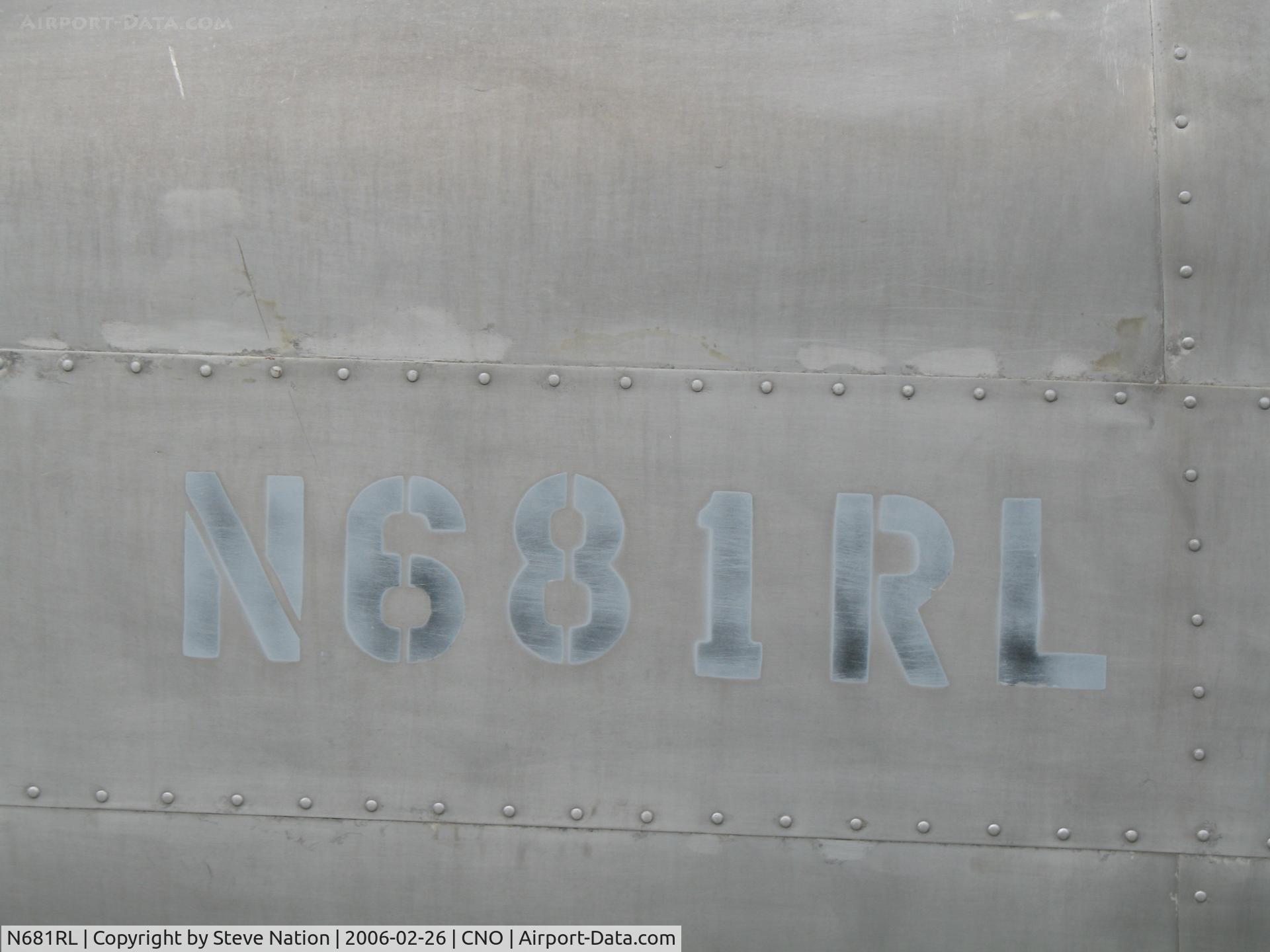 N681RL, 1956 Cessna 172 C/N 28633, (close-up of faded registration on stbd side) @ Chino Municipal Airport, CA