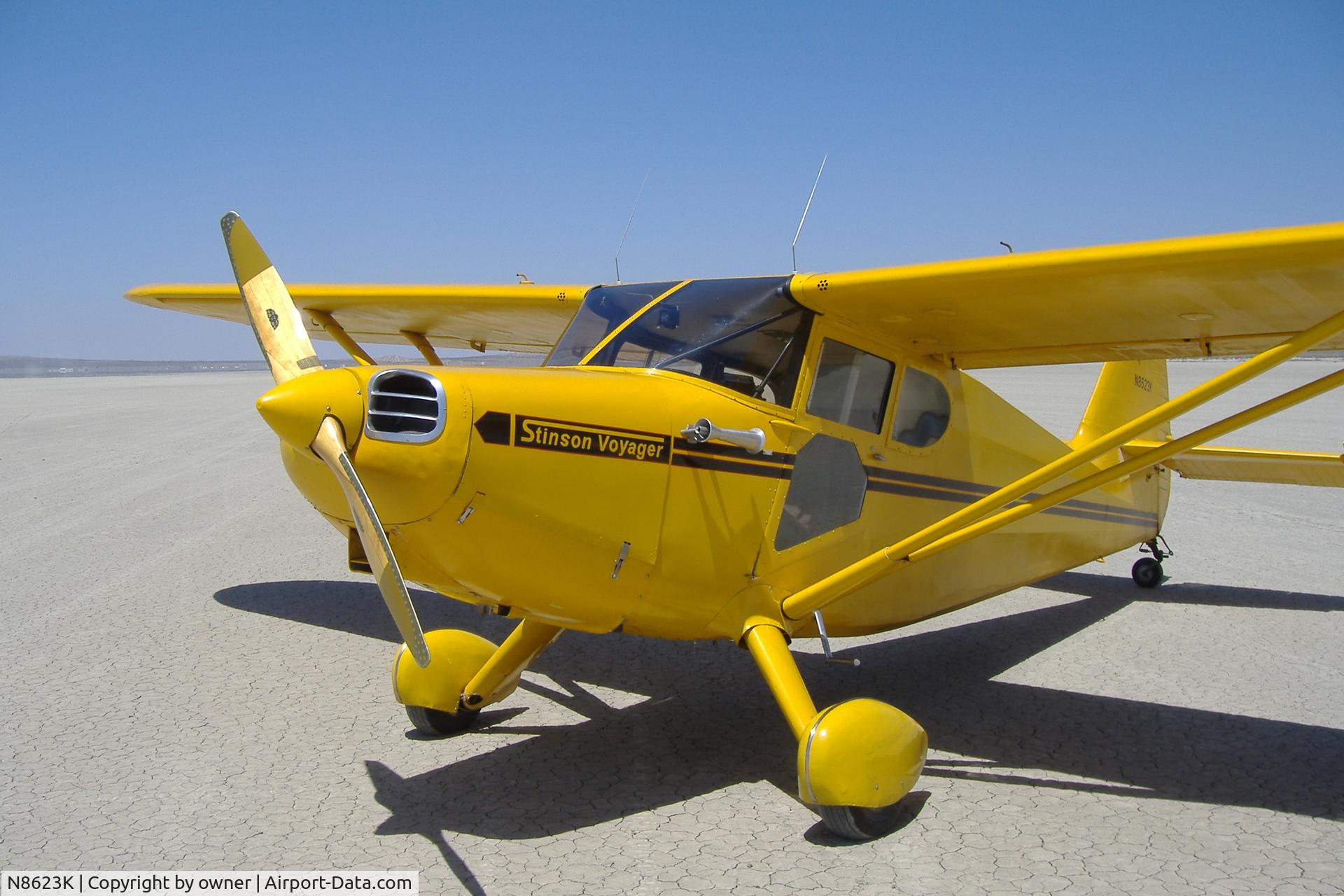 N8623K, 1947 Stinson 108 Voyager C/N 108-1623, El Mirage dry lake bed 2006