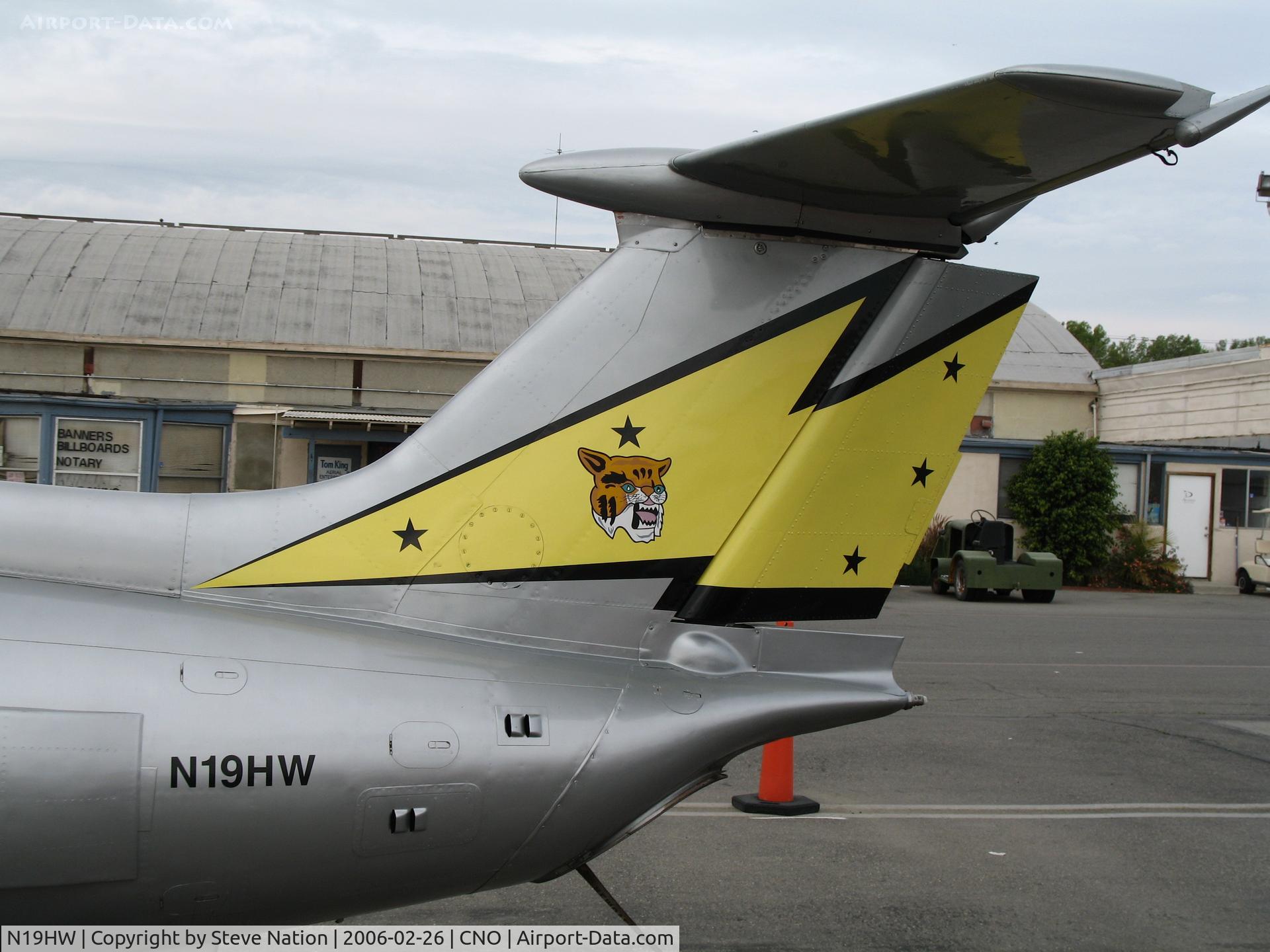N19HW, 1967 Aero L-29 Delfin C/N 792413, 1971 Aerovodochody L-29 Delfin with USAF 5 FIS markings on tail @ Chino Municipal Airport, CA