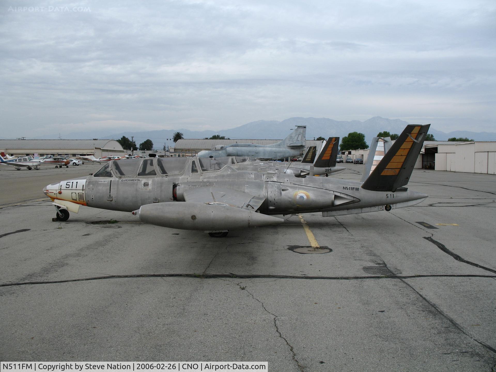 N511FM, 1966 Fouga CM-170 Magister C/N 511, ex French military 1971 Fouga CM-170 Magister @ Chino Municipal Airport, CA