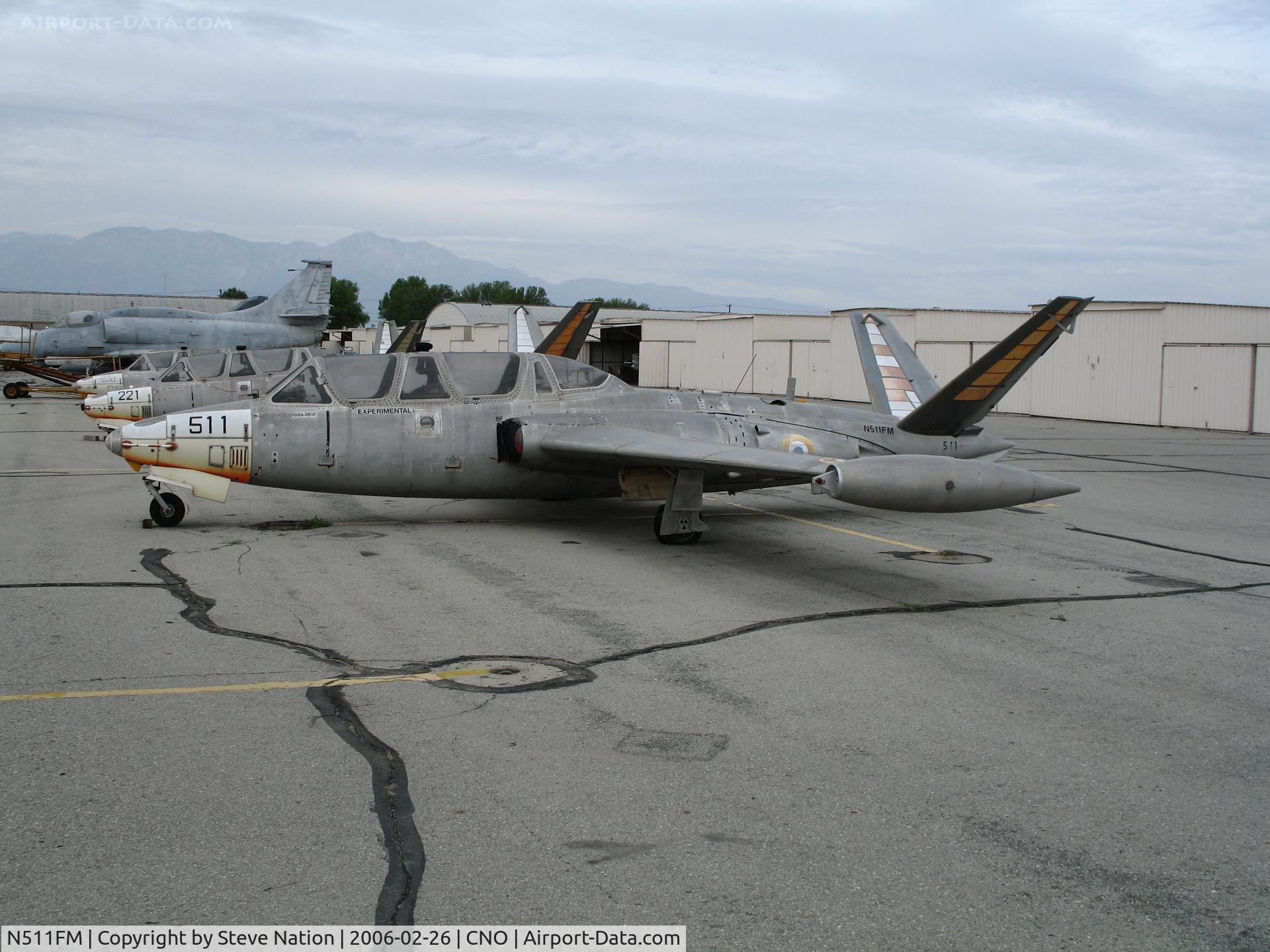 N511FM, 1966 Fouga CM-170 Magister C/N 511, ex French military 1971 Fouga CM-170 Magister @ Chino Municipal Airport, CA