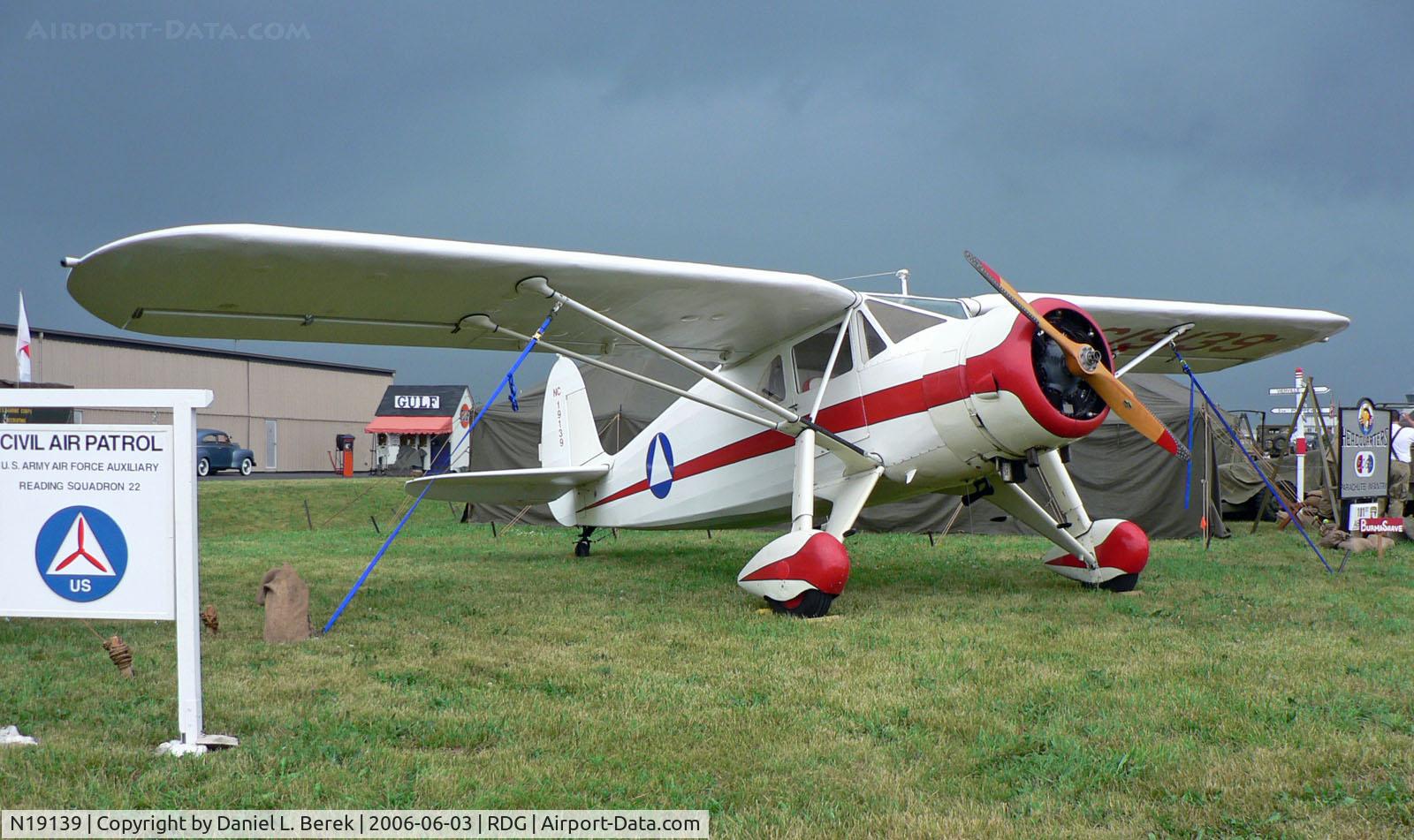 N19139, 1937 Fairchild 24 G C/N 2987, This lovely Fairchild 24G has been beautifully restored as a Civil Air Patrol machine at the Mid Atlantic Air Museum.