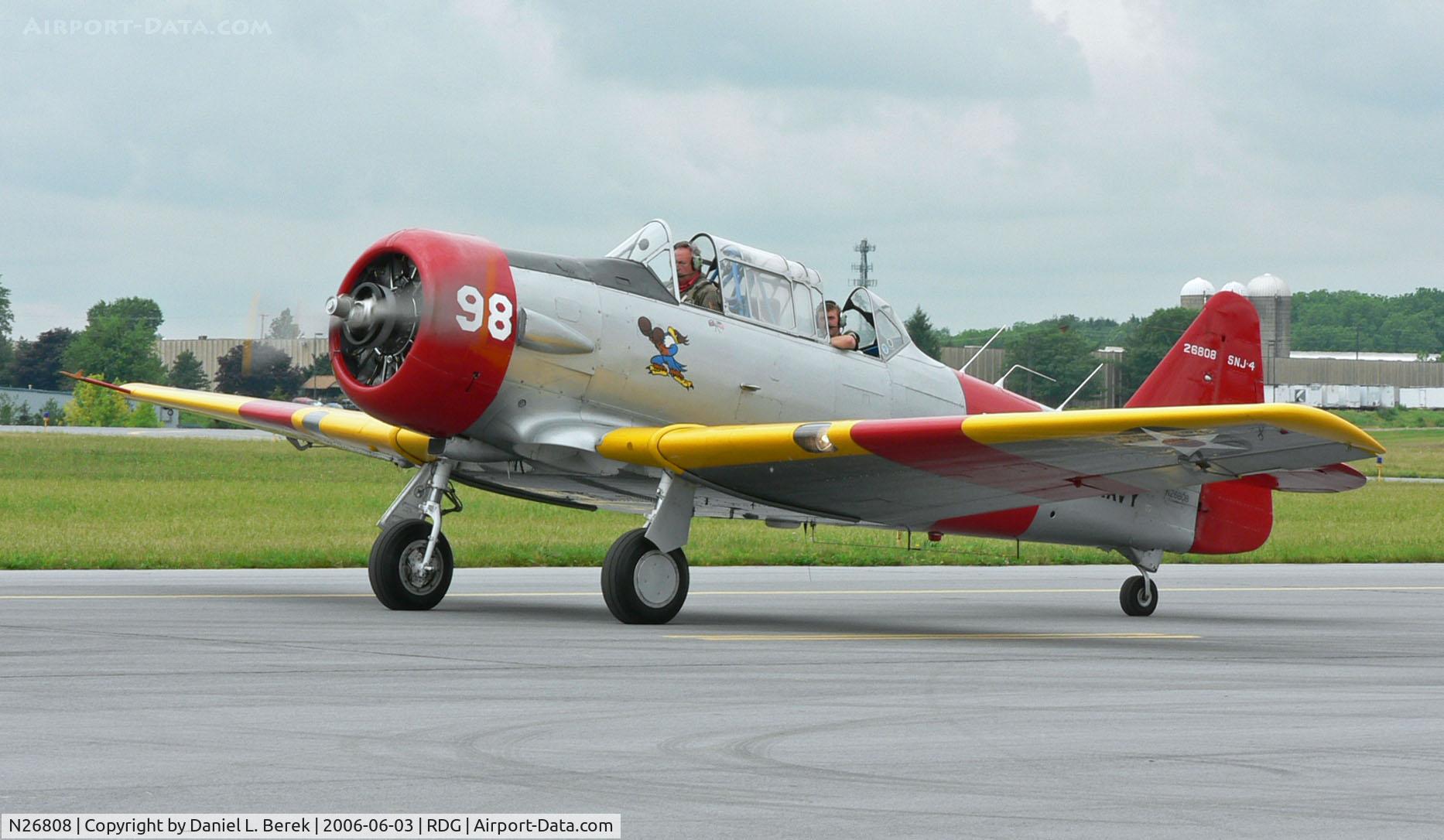N26808, 1956 North American SNJ-4 Texan C/N 88-11452, One month after I photographed this bird reflecting a sunset in New Jersey, I saw her again at the MAAM World War II Weekend.  Beautiful aircraft!