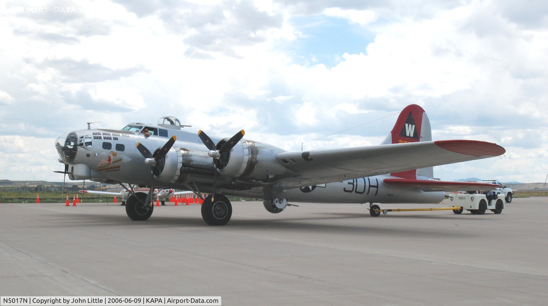 N5017N, 1944 Lockheed/Vega (Boeing) B-17G-105-VE Flying Fortress C/N 8649, B-17 Towed to Hanger for 40's Dance Party - Centennial