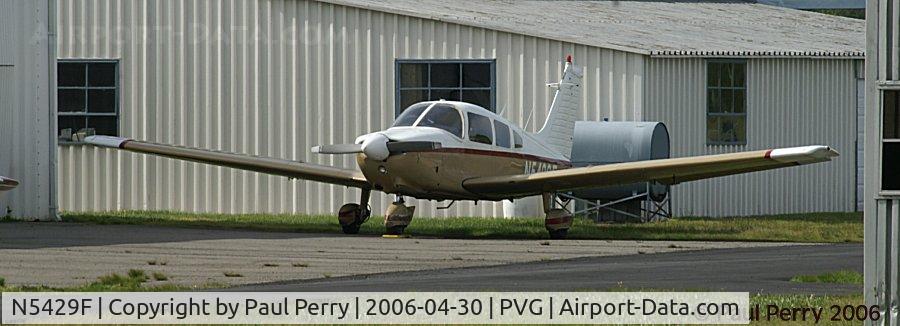 N5429F, 1976 Piper PA-28-181 C/N 28-7790119, Locally owned and operated, tucked in amongst the hangars