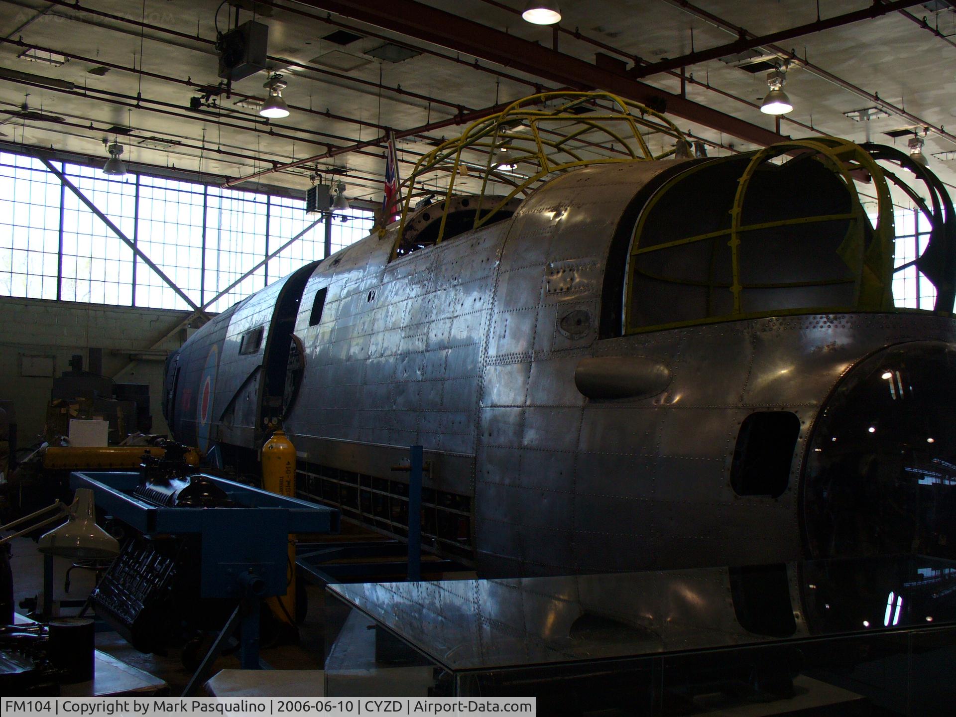 FM104, Avro 683 Lancaster B10 C/N Not found FM104, Avro Lancaster FM 104 under restoration