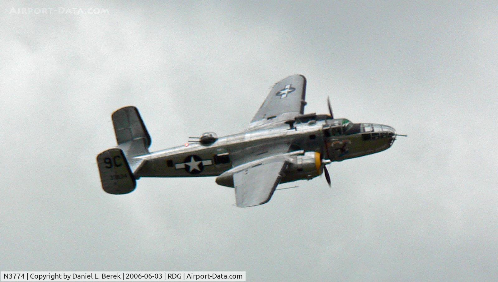 N3774, 1943 North American B-25D Mitchell C/N 100-23960, This B-25D, a proud member of the Yankee Air Force, actually saw combat during the War.