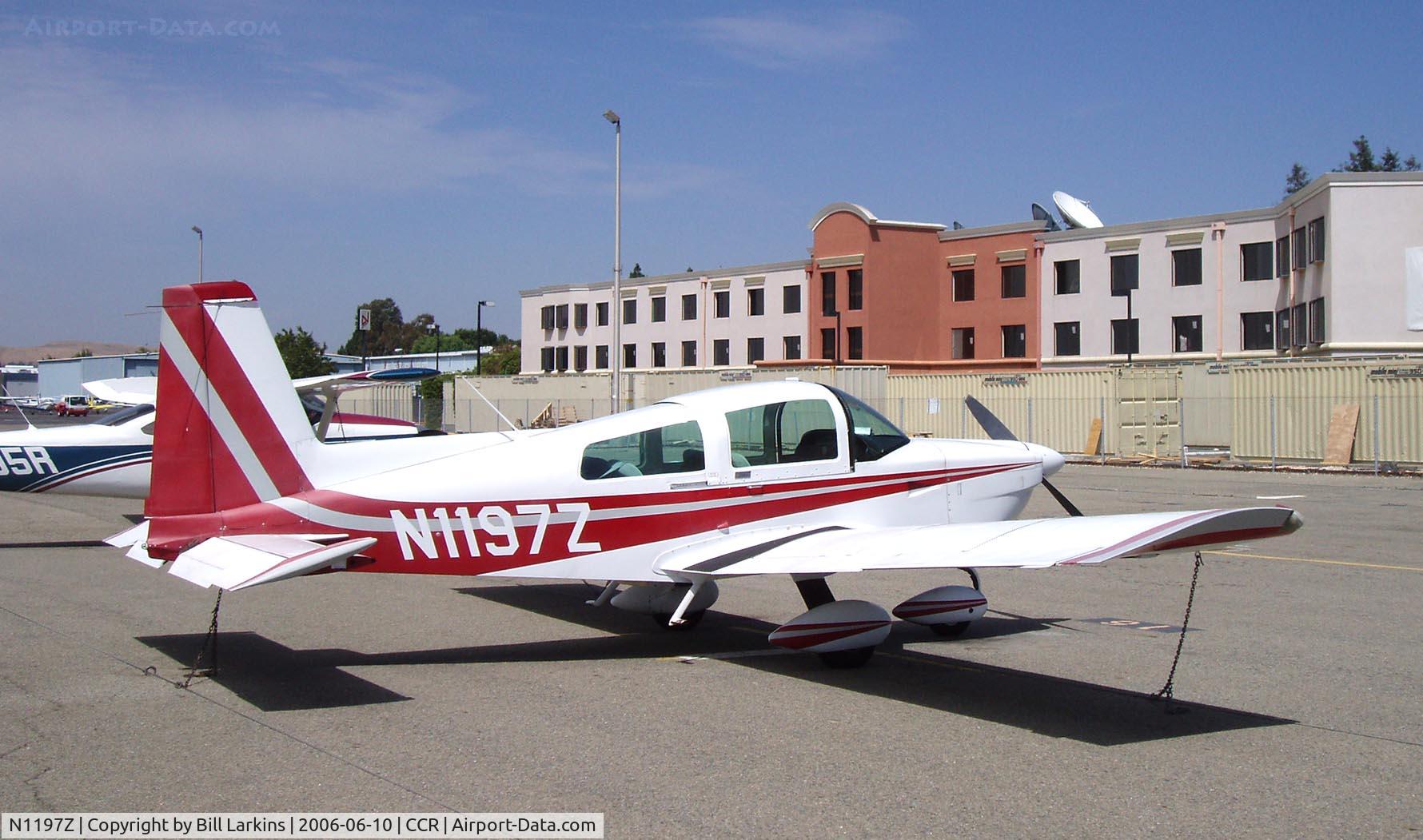 N1197Z, 1993 American General AG-5B Tiger C/N 10151, At Buchanan Field, Crowne Plaza Hotel in background.