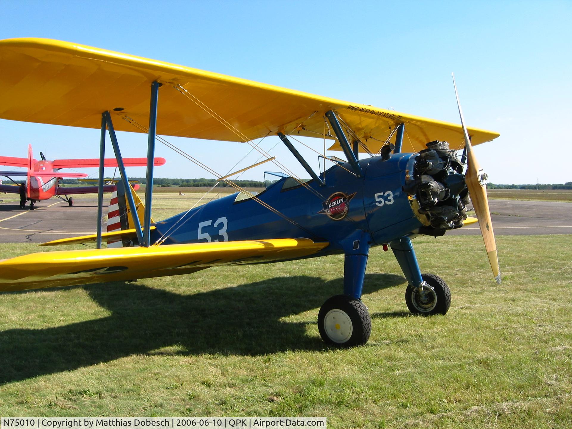 N75010, 1941 Boeing A75N1(PT17) C/N 75-2300, Photo taken at airshow near Berlin (Germany)